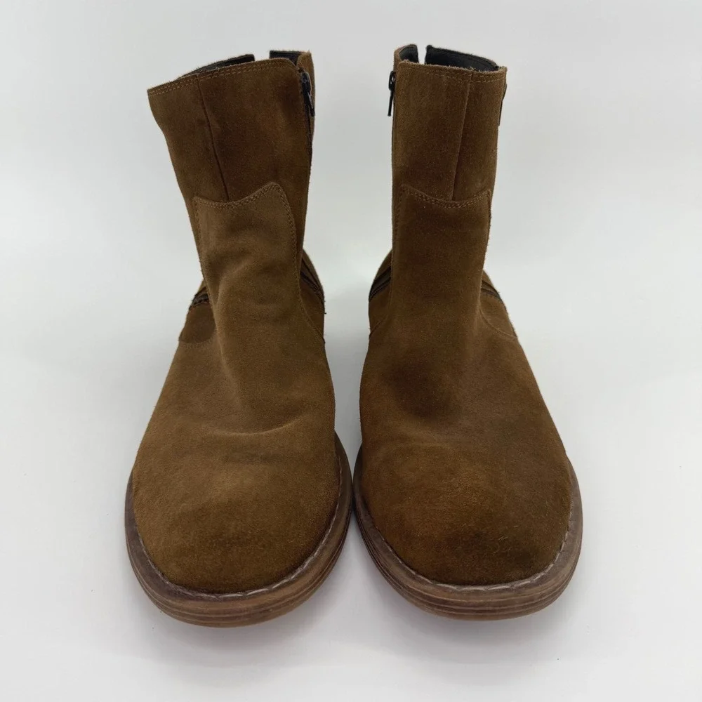 Franco Fortini Montana Side Zip Ankle Boots‎ Mens 12 354009 Brown Suede Chelsea